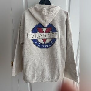 Vintage 90’s Vuarnet France Logo Beige Hoodie